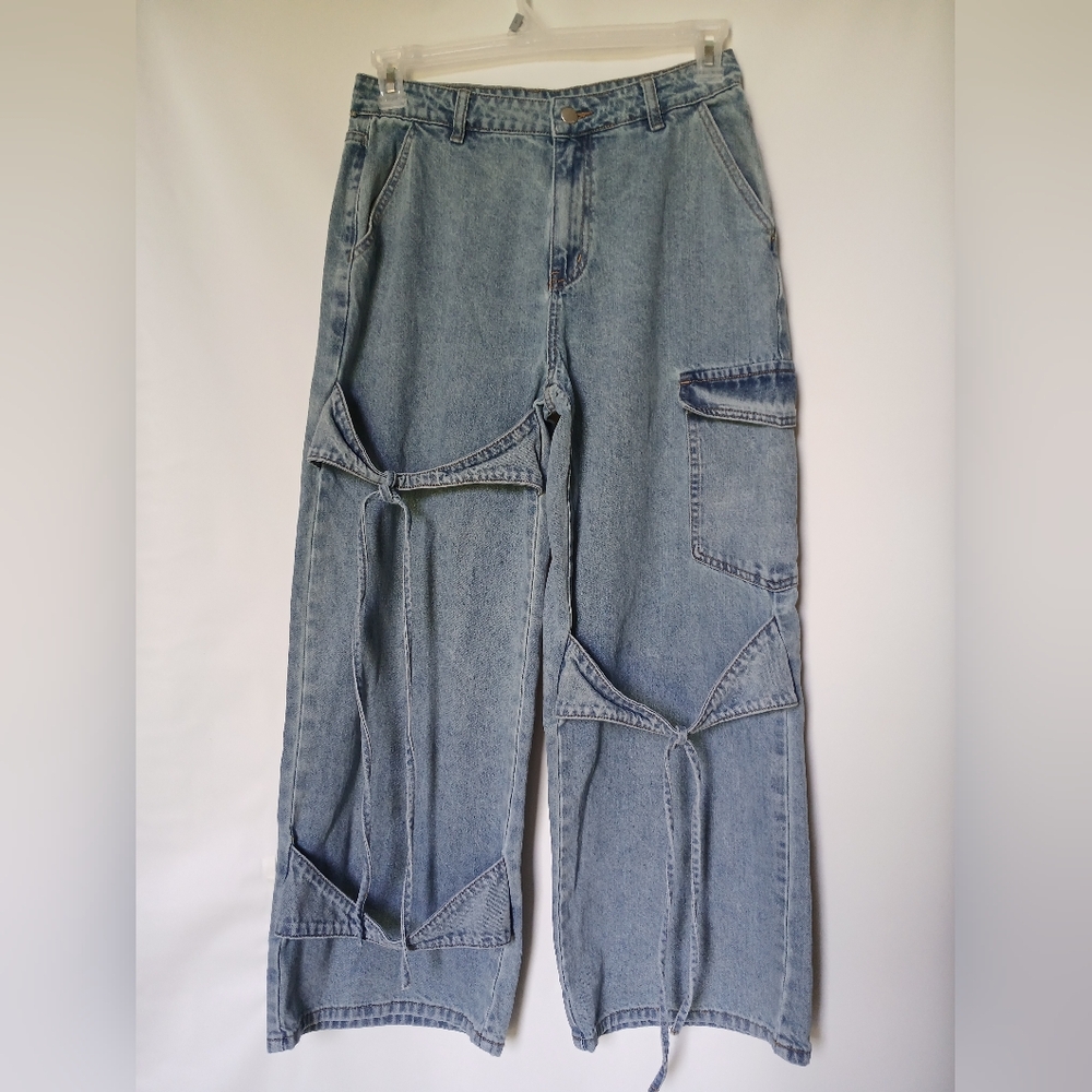 Cider Womens Wide Leg Denim Jeans M